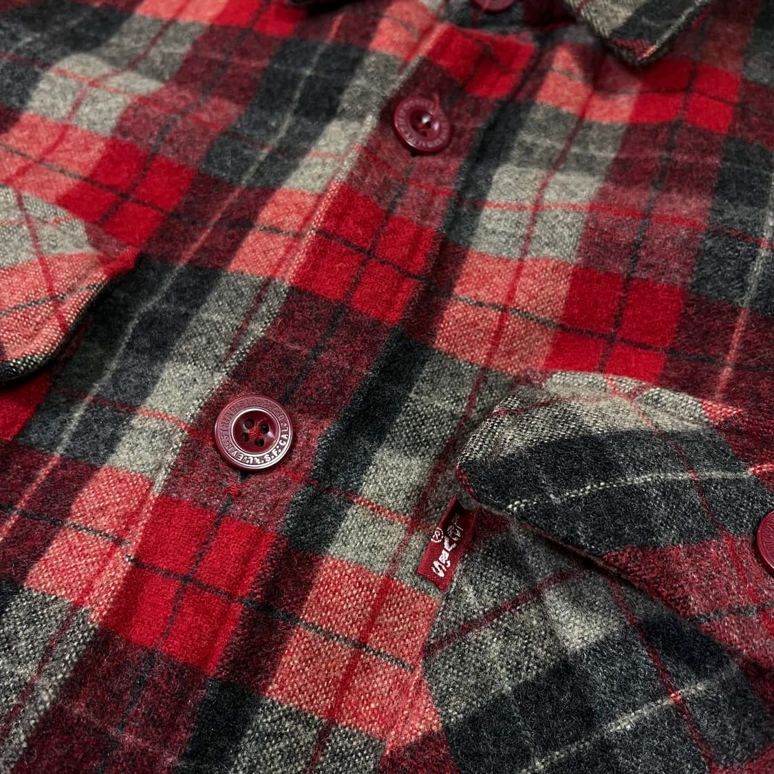 리바이스 레드탭 타탄체크 울 쉐르파 자켓 상품이미지2