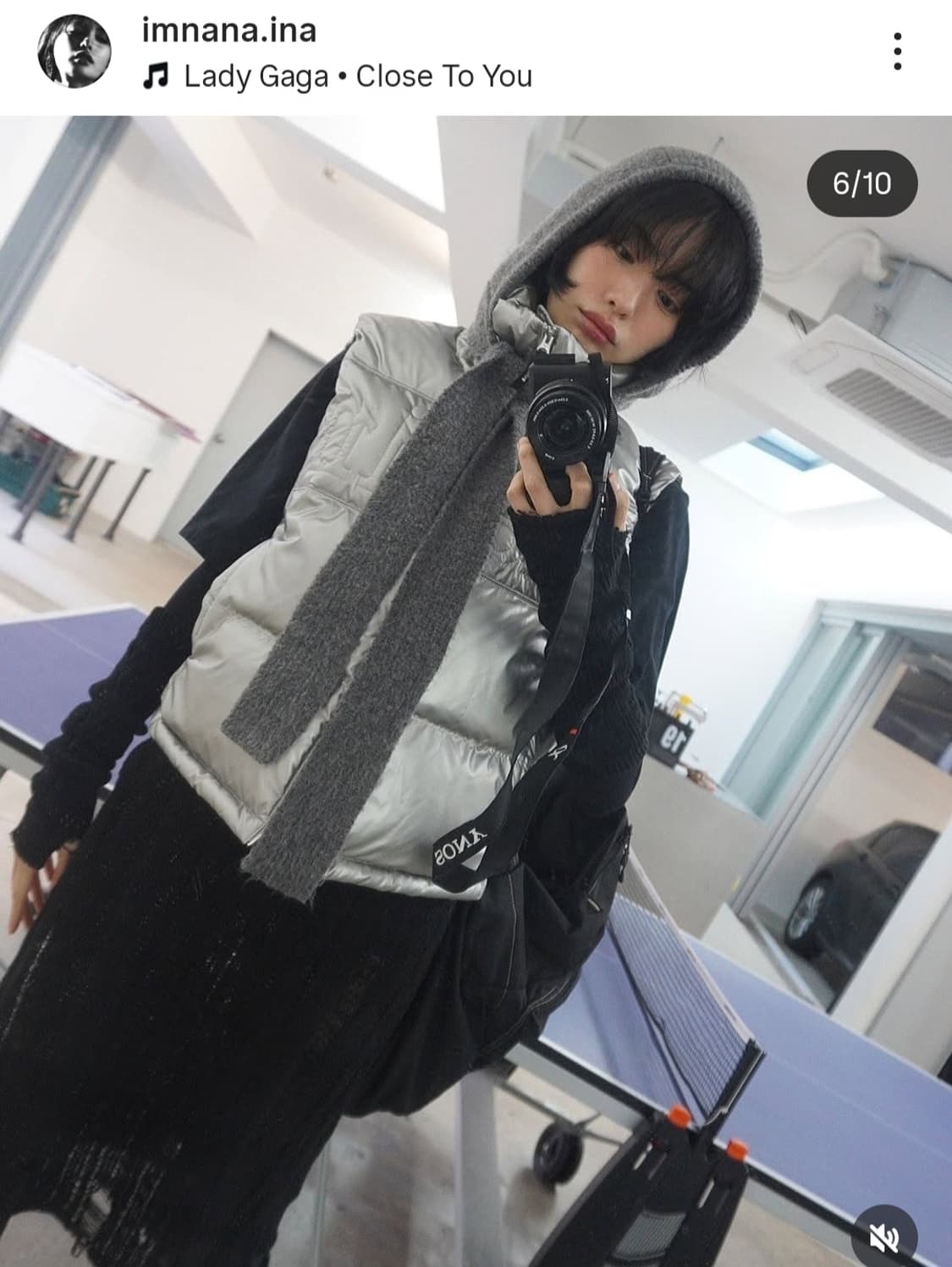 나나 착용☆) 마뗑킴 실버 오리털 조끼 패딩 상품이미지1
