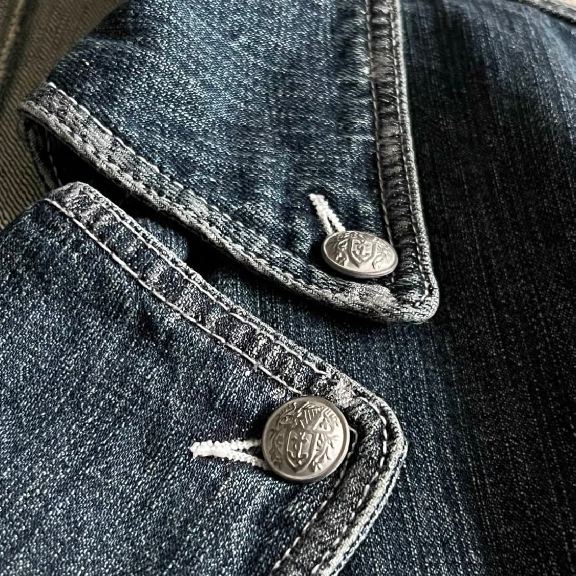 Japan VintageY2K 그래피티 고스 데님 블레이저 상품이미지4