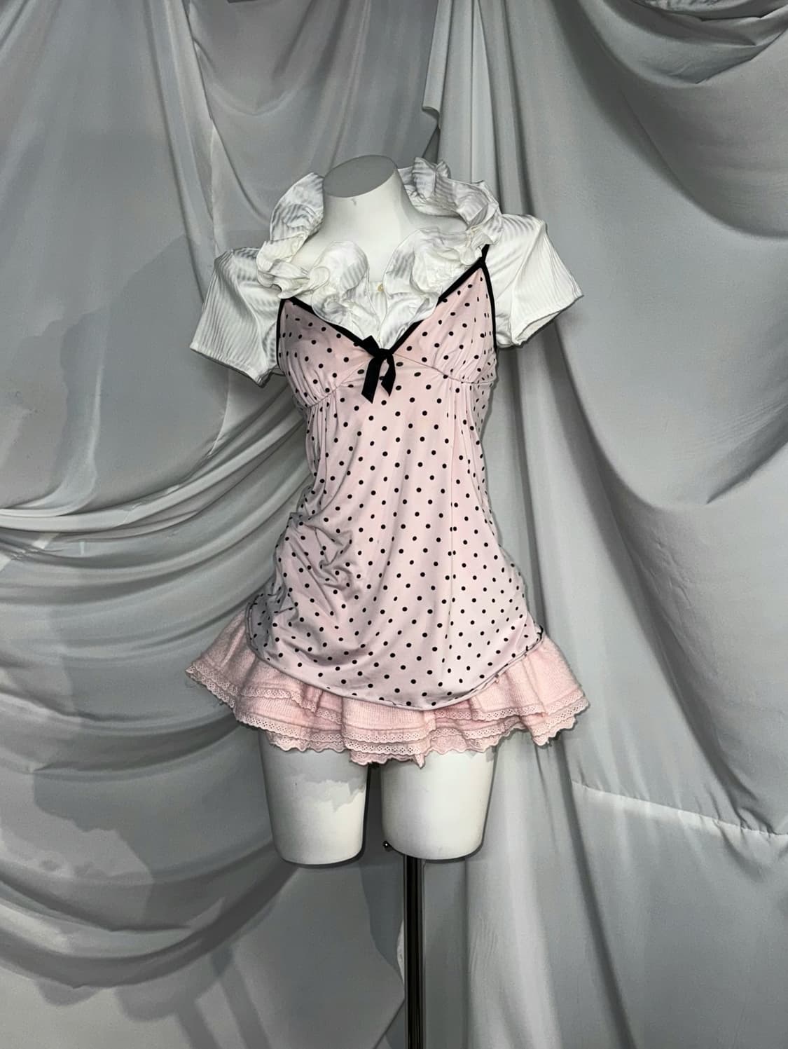 핑크 히메갸루 도트 아이렛 디테일 코디세트  상품이미지8