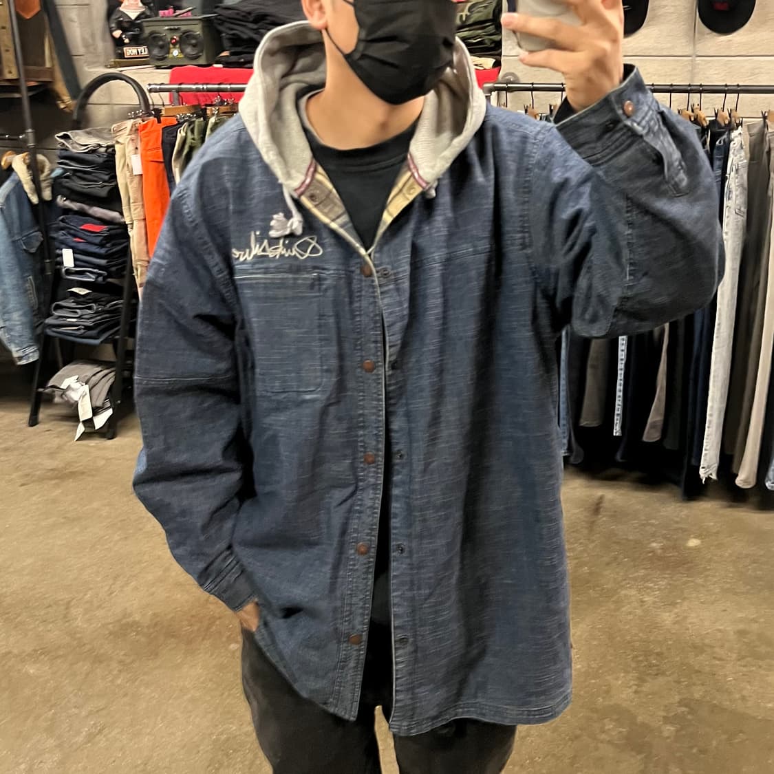 00s 퀵실버 데님 레이어드 셔츠 (110) 상품이미지6
