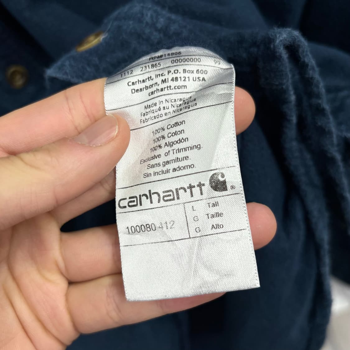 (L) 칼하트 네이비 투 포켓 플란넬 셔츠 상품이미지5