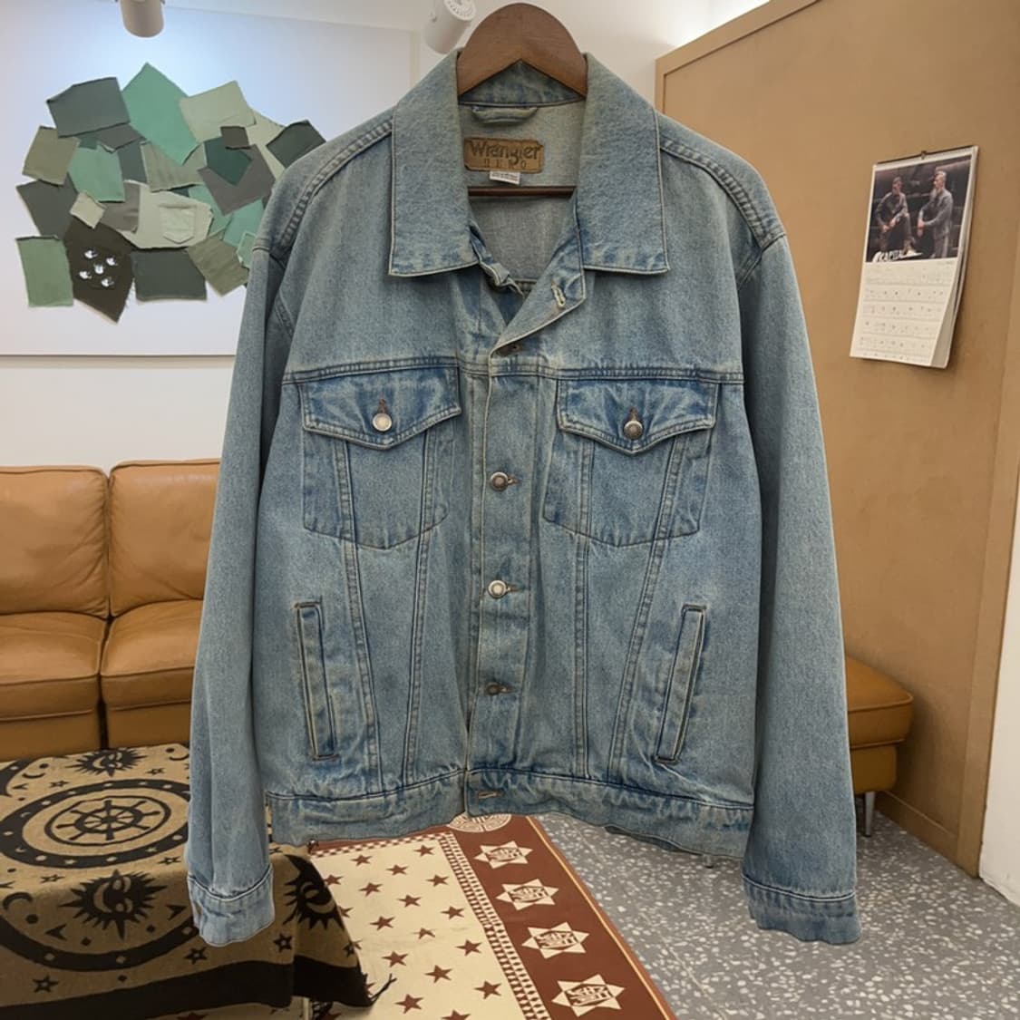 랭글러 히어로 빈티지 트러커 연청 데님자켓 L C08613 상품이미지3