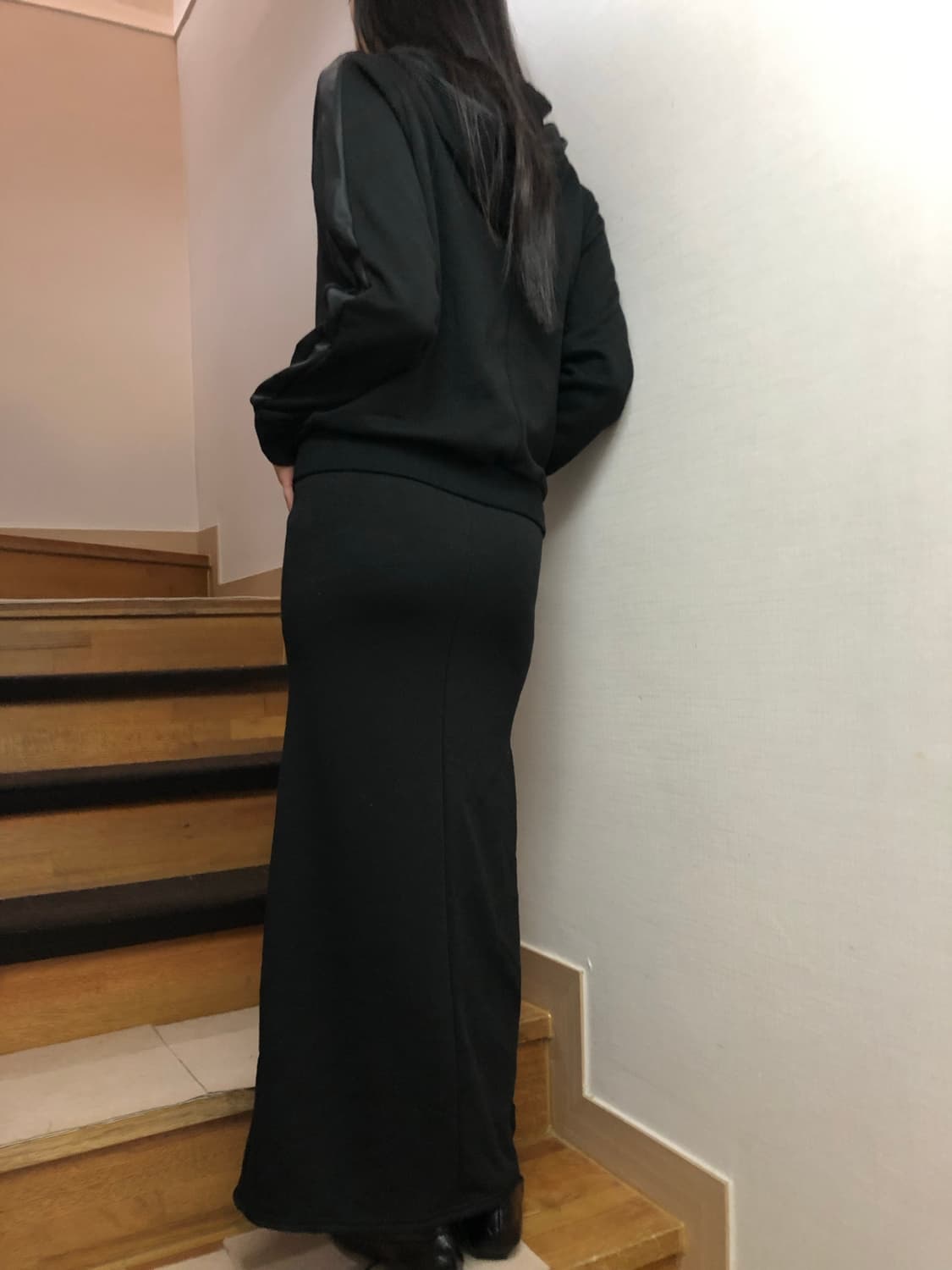 빈티지 블랙 레더 패치 셋업 상품이미지10