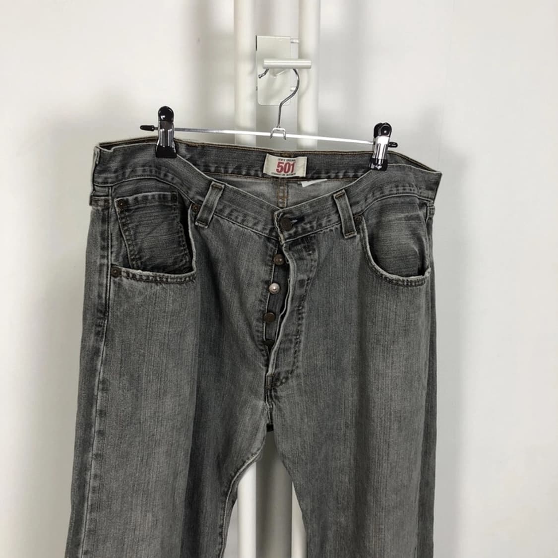 리바이스 정품 501 흑청 스트레이트 데님팬츠 상품이미지5
