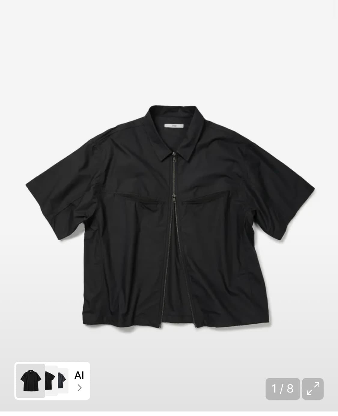Etce PANEL HALF ZIP SHIRT (BLACK) 상품이미지1