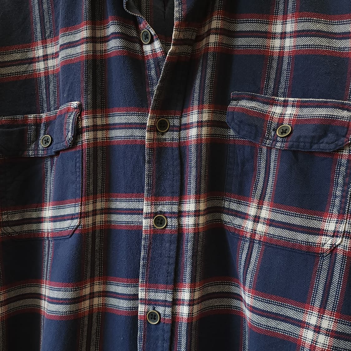 90s 아메리칸 빈티지 체크셔츠 헤비 플란넬 워크셔츠 빅체크 블루 xl 상품이미지4