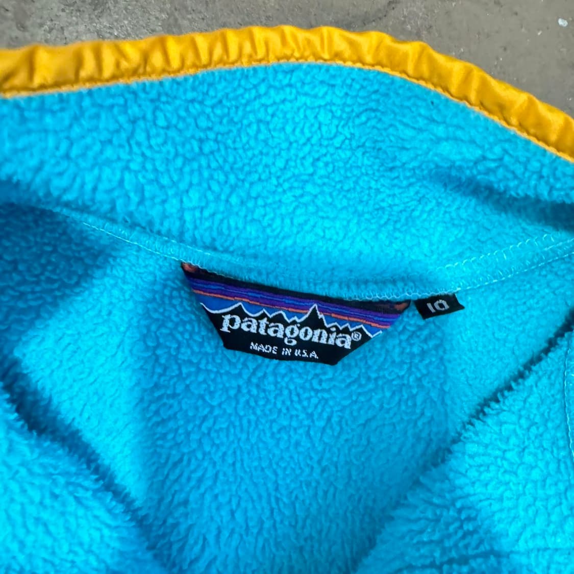 80~90s USA 파타고니아 신칠라 스냅-T 아쿠아 틸/옐로우 상품이미지3