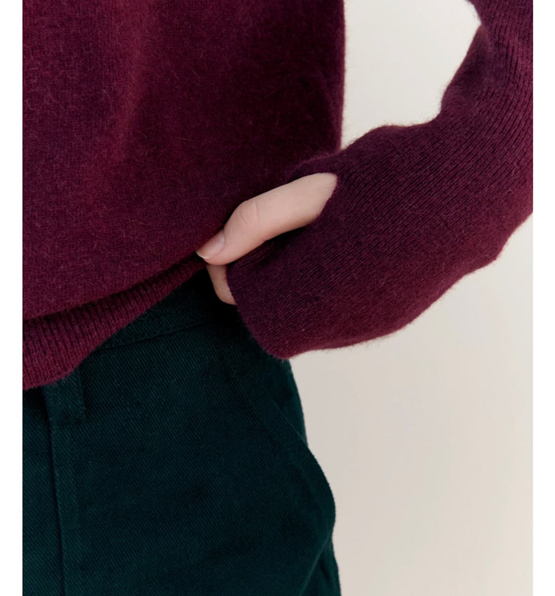 Remplacement 라쿤 폴로 니트 포도색 상품이미지3