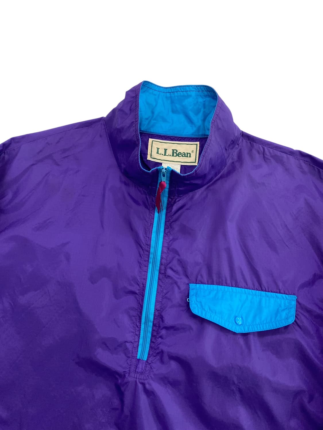 8-90's 엘엘빈 립스탑 나일론 하프집업 풀오버 상품이미지3