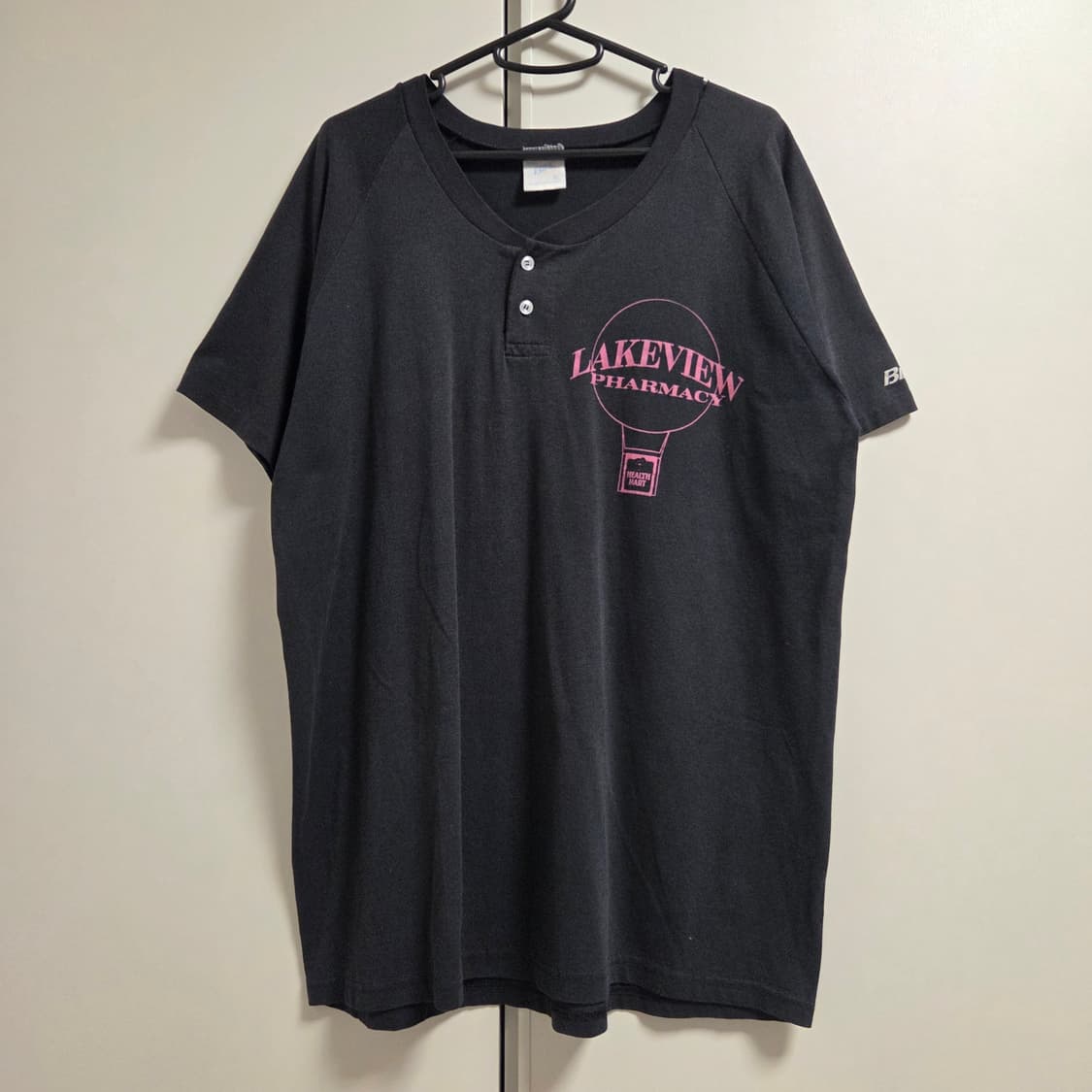 미국제 90s 헨리넥 반팔 티셔츠 L(100) 상품이미지1