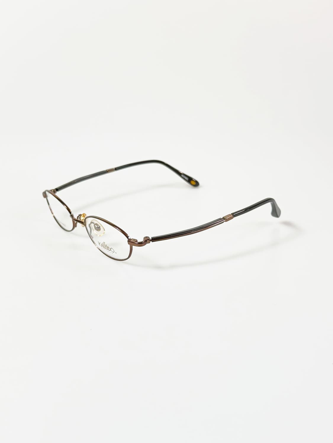 90s KALEIDO 브라운 슬림 오벌  메탈 빈티지 안경 상품이미지3