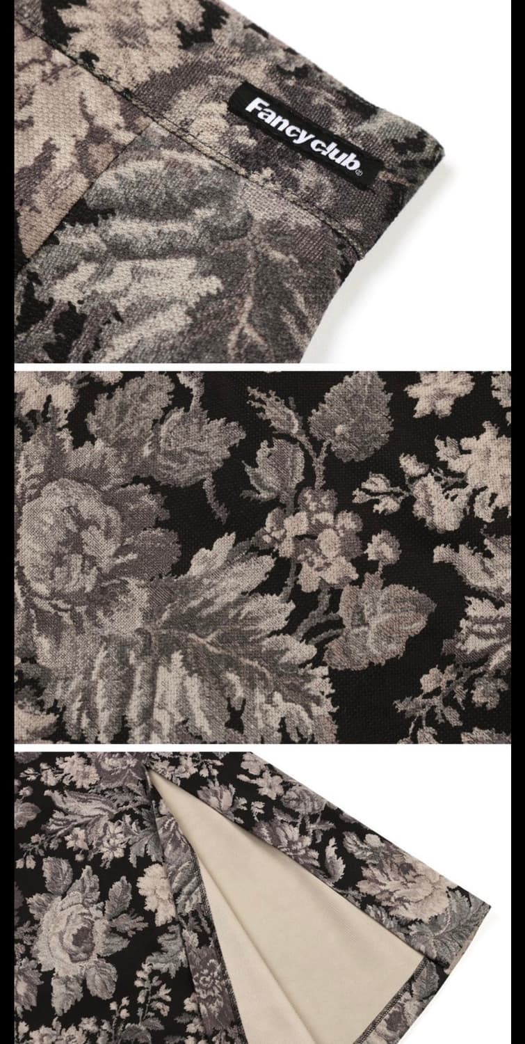 팬시클럽 플라워 패턴 슬릿 롱스커트 (블랙) 미사용품 상품이미지5