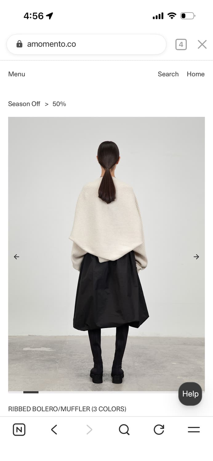 아모멘토 리브드 머플러 화이트 상품이미지2