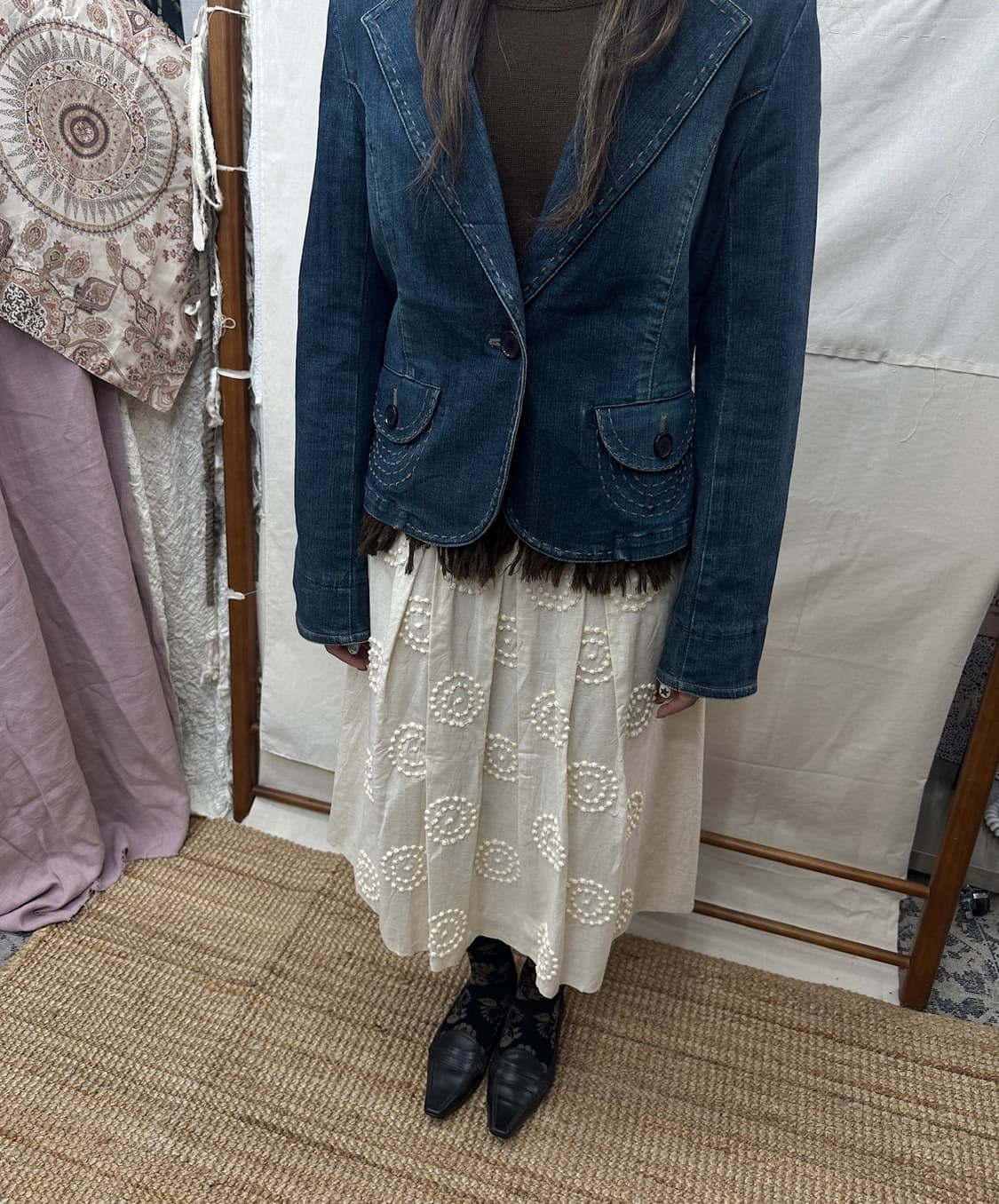 sonia rykiel stitch denim jacket 상품이미지2