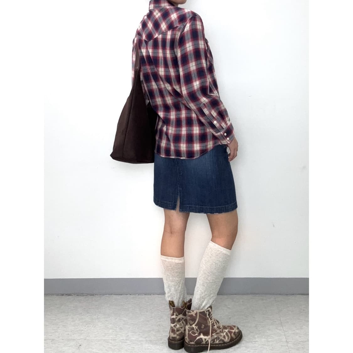 빈티지 레드 체크 웨스턴 셔츠 상품이미지4