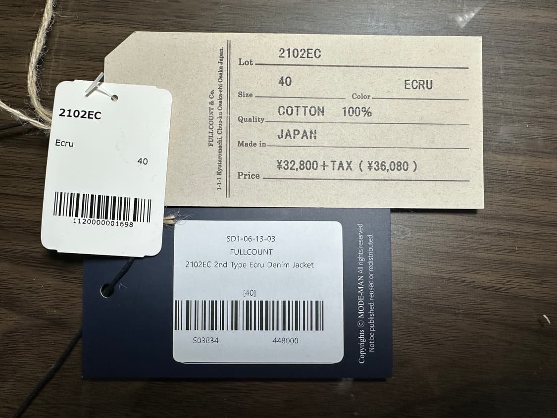 풀카운트 2세대 에크루 청자켓 (2102EC) 상품이미지10