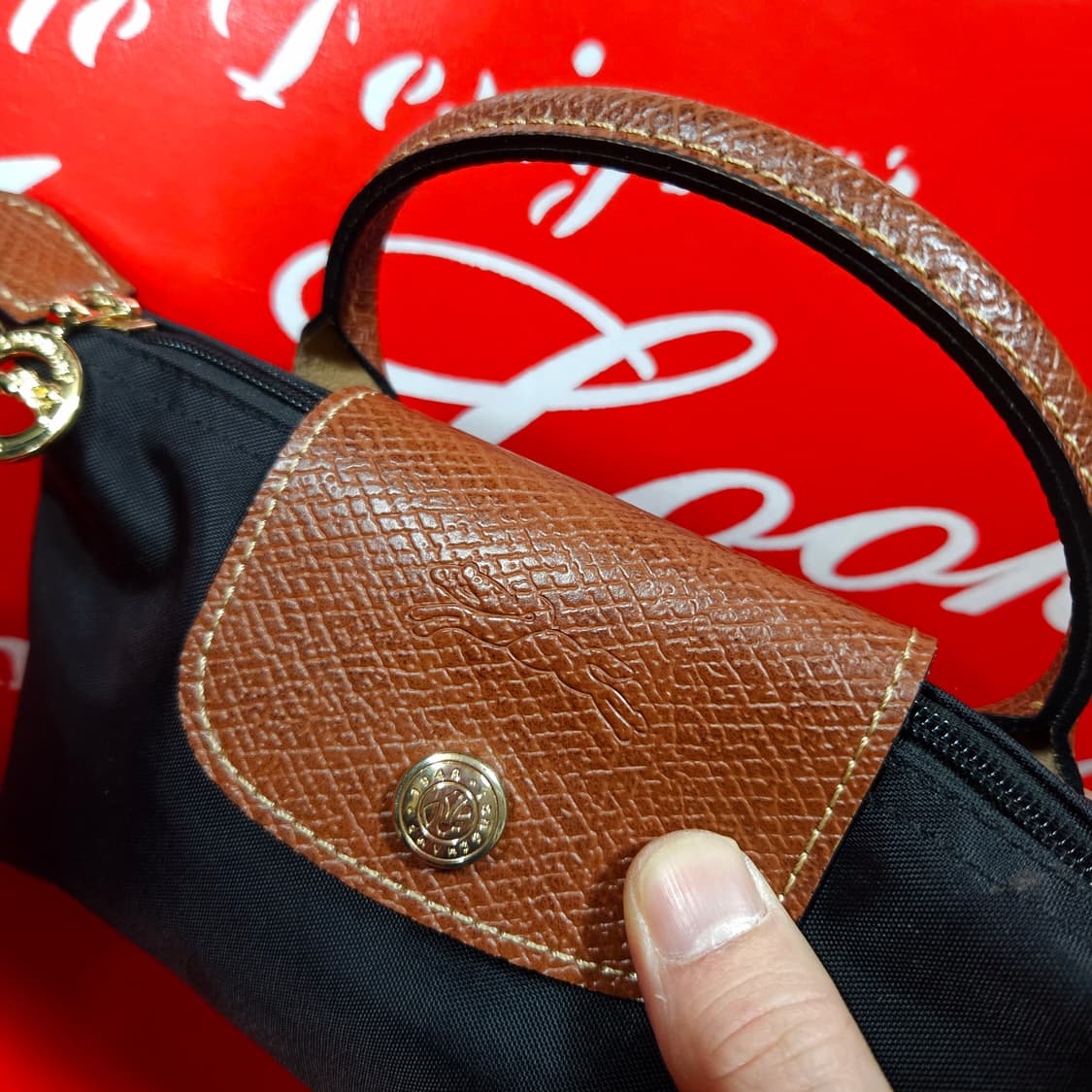 롱샴 플리아쥬 핸들 파우치백 20 x 10 x 5 size 상품이미지3