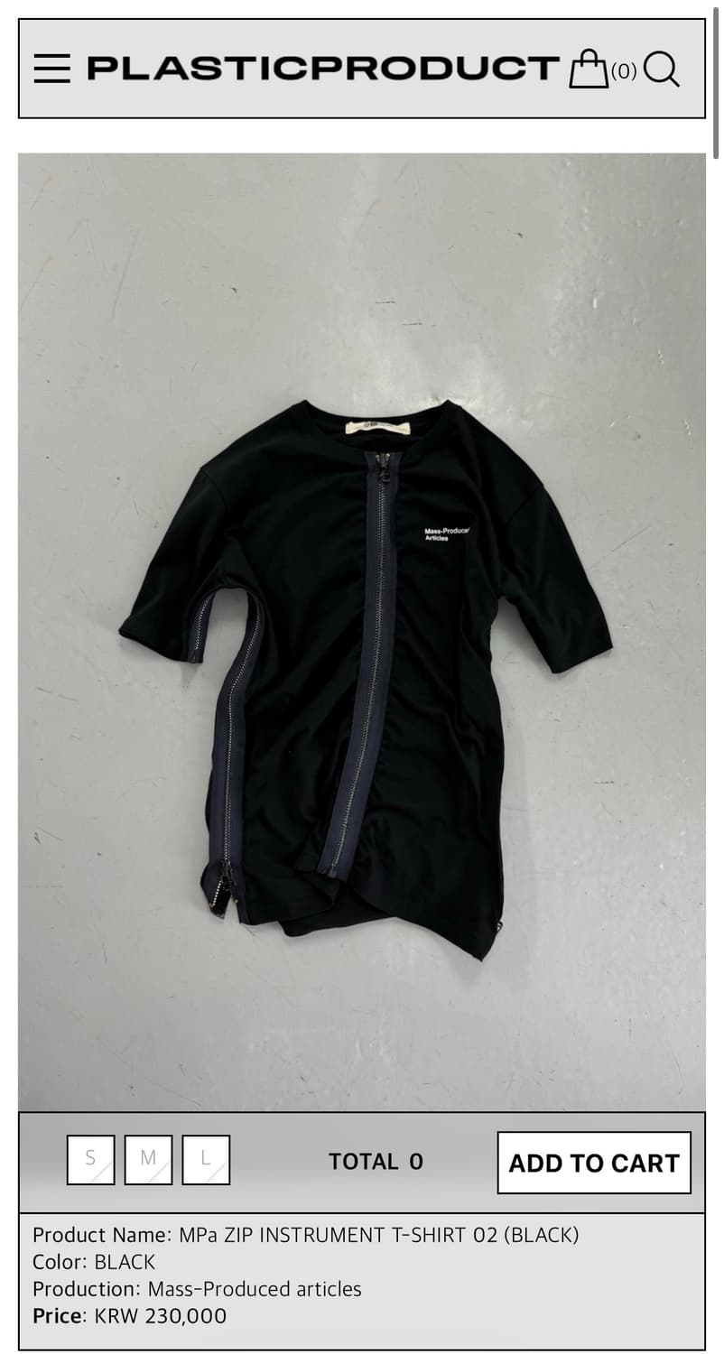 MPa ZIP INSTRUMENT T-SHIRT 02 (BLACK) S 상품이미지1