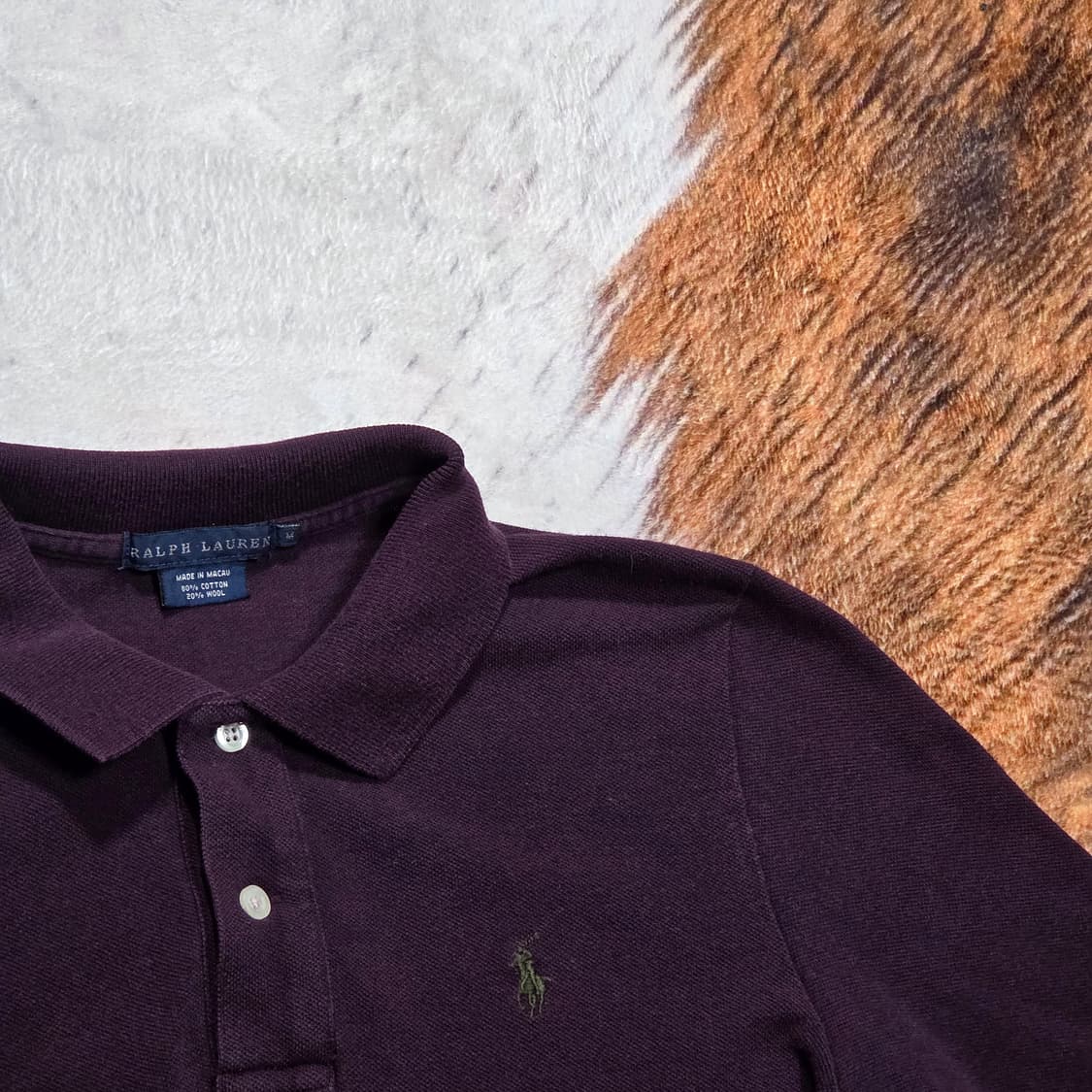폴로 퍼플 카키 자수 PK 롱슬리브 상품이미지2
