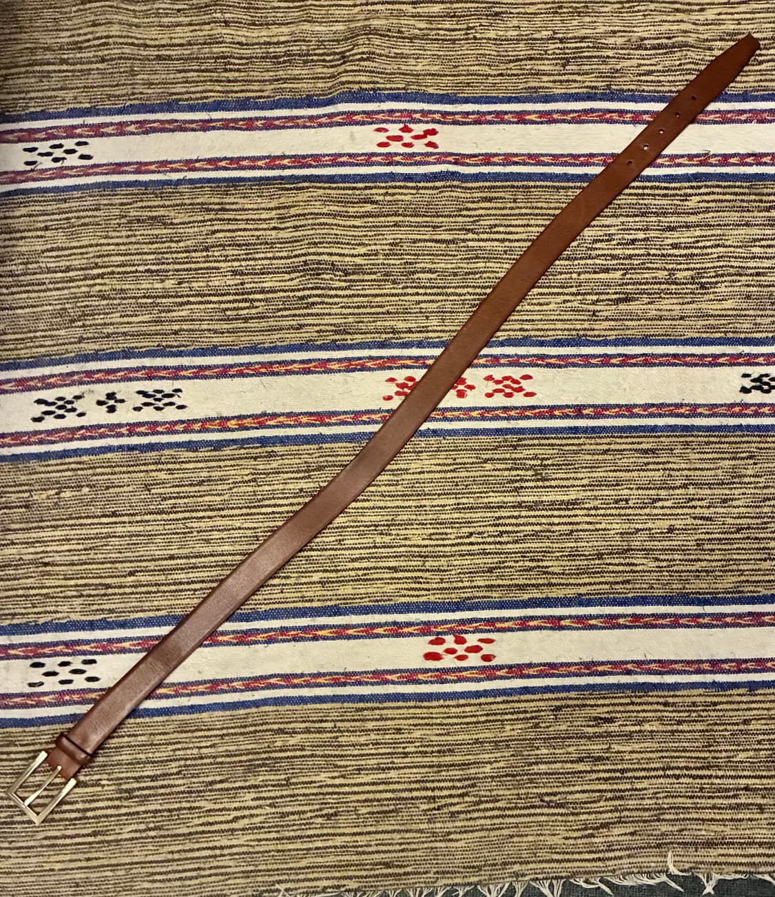 (32~36)Tumi 투미 골드 버클 클래식 레더 가죽벨트 브라운 상품이미지6