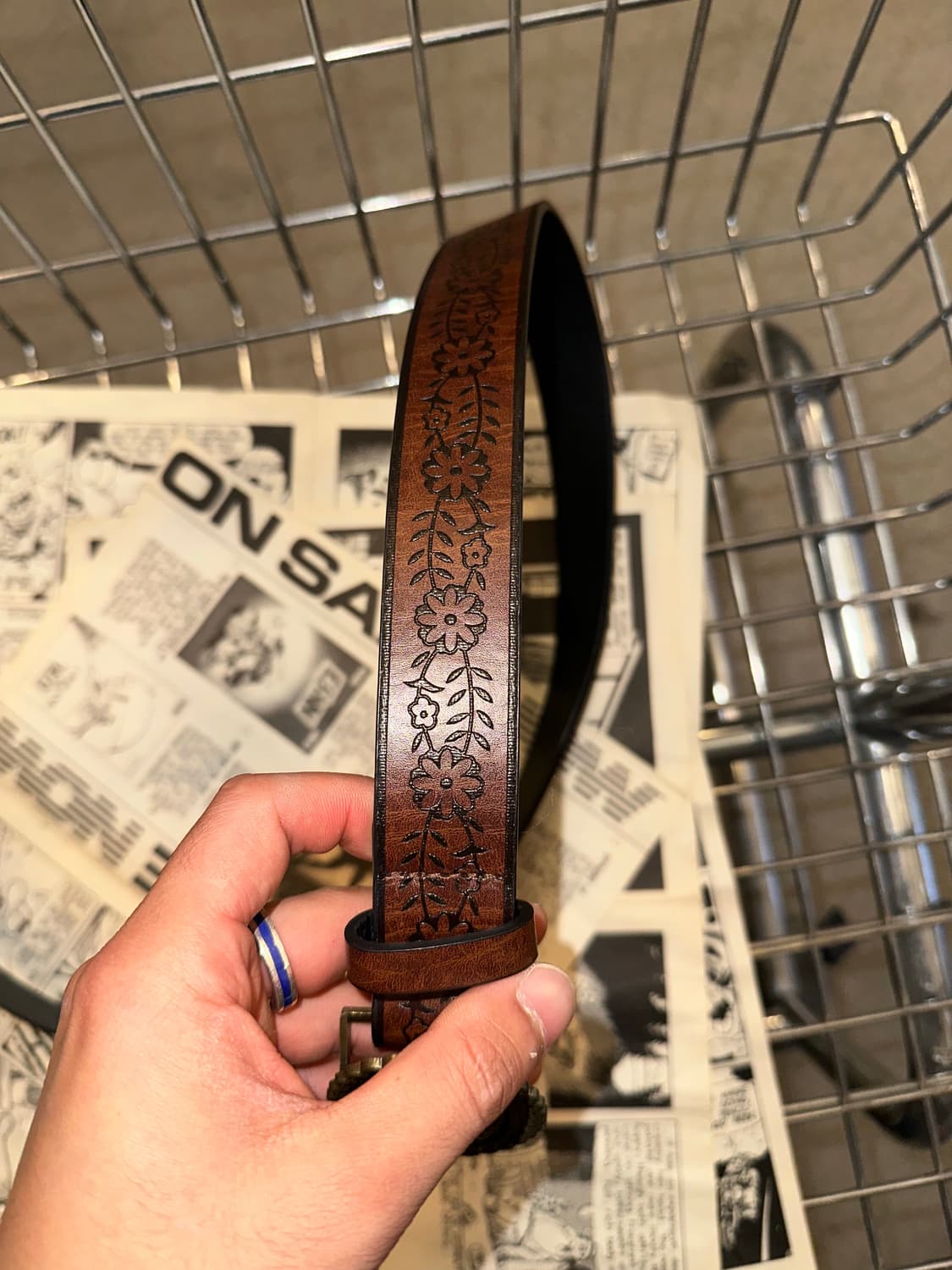Turquoise buckle Leather western belt 상품이미지7