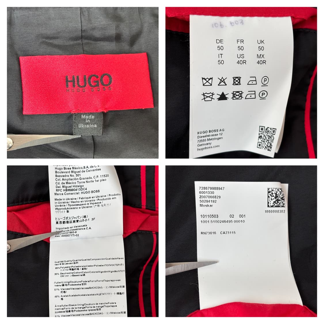 휴고보스 집업 트렌치코트50/여유100/블랙 상품이미지7