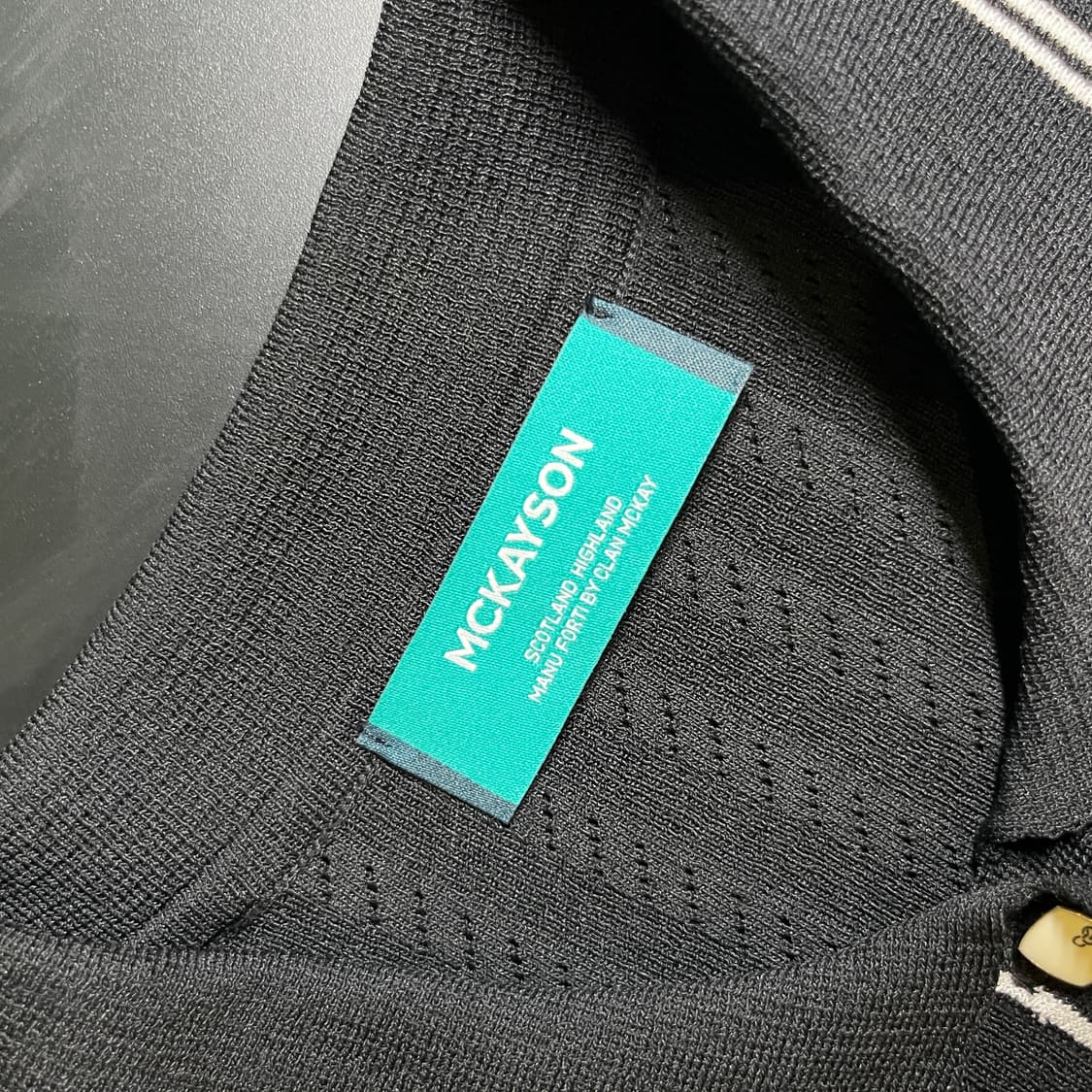 MCKAYSON 니트 반팔카라티 블랙 상품이미지6
