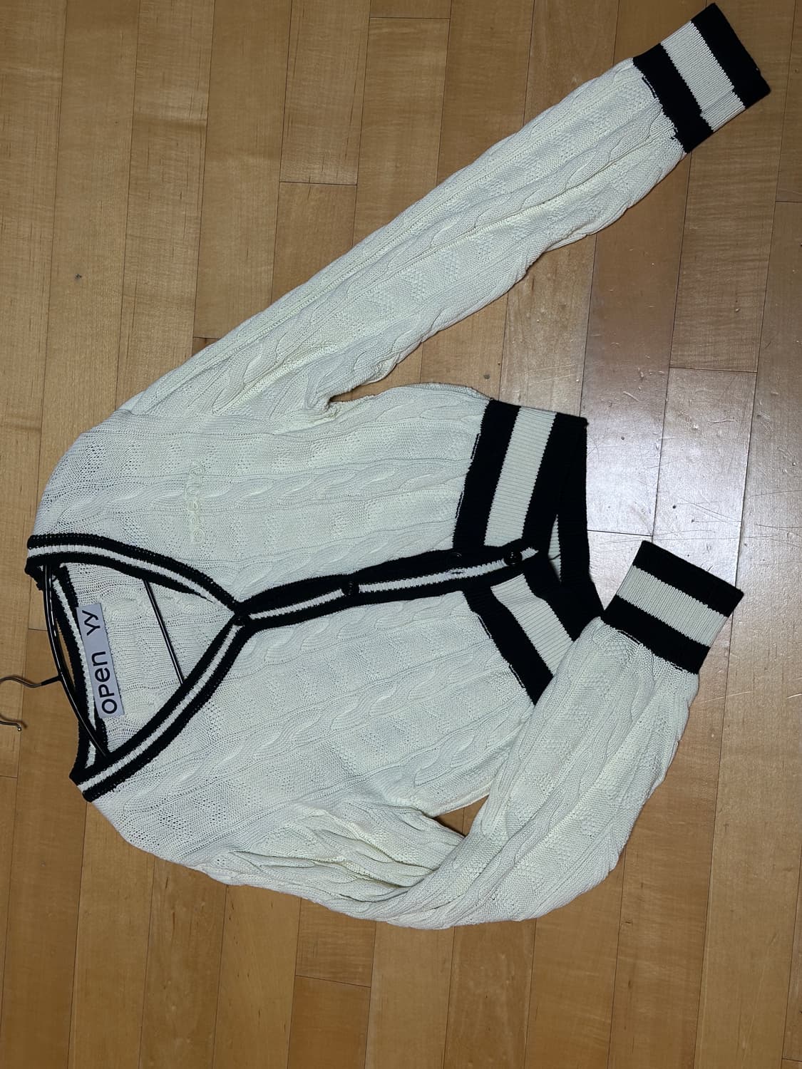 오픈와이와이 - HEART&CABLE CARDIGAN, IVORY 상품이미지4