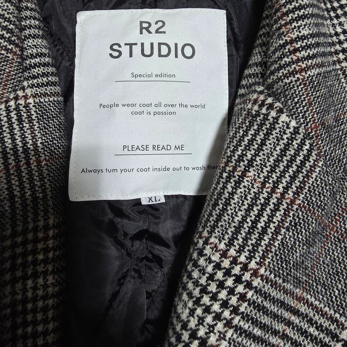 (XL)R2 STUDIO 체크 롱 코트 상품이미지4