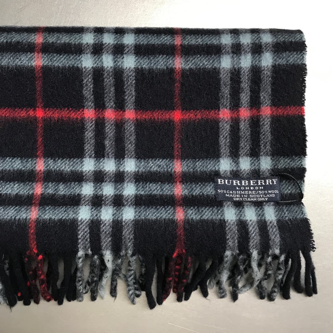 버버리 정품 캐시미어/울 머플러 네이비 상품이미지3