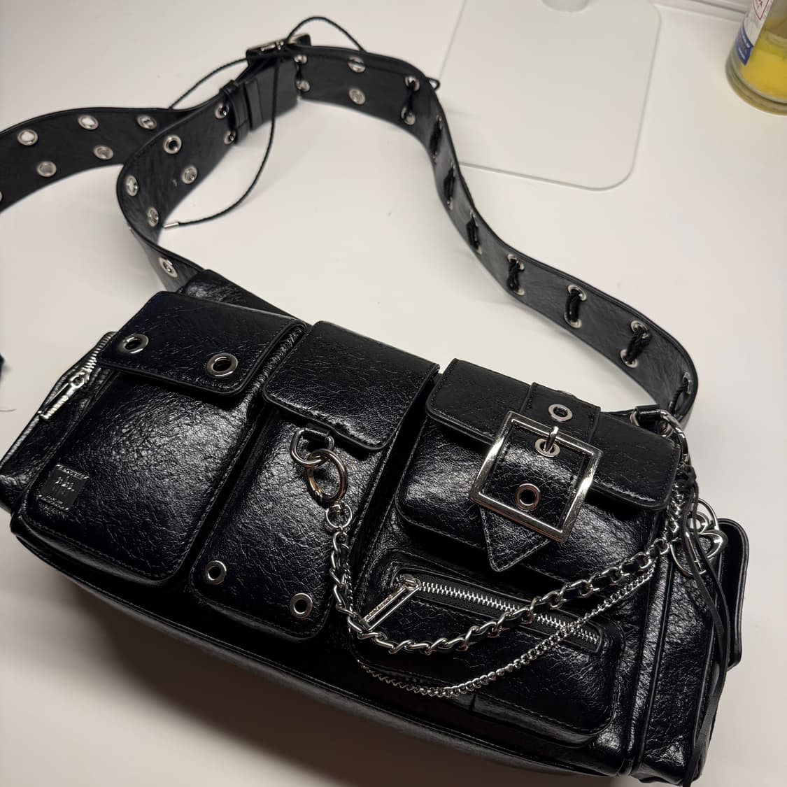 블랙퍼플 포트리스 백+리본끈+키링포함+더스트백+완충종이까지 포함 상품이미지2