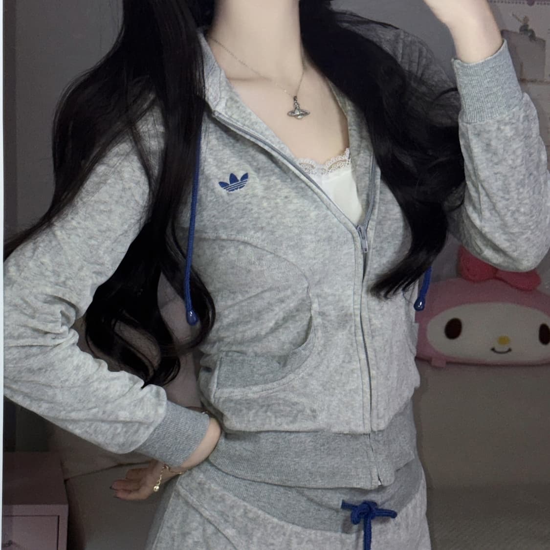 [셋업가] 아디다스 벨벳 벨루어 트레이닝복 상하의 셋업 90 상품이미지2