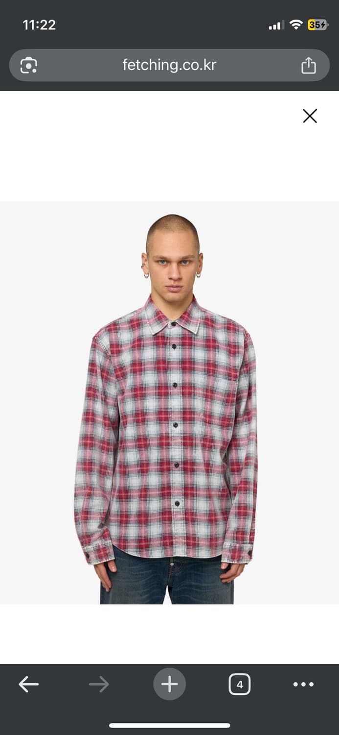 스투시 플란넬 체크 셔츠 레드 상품이미지1