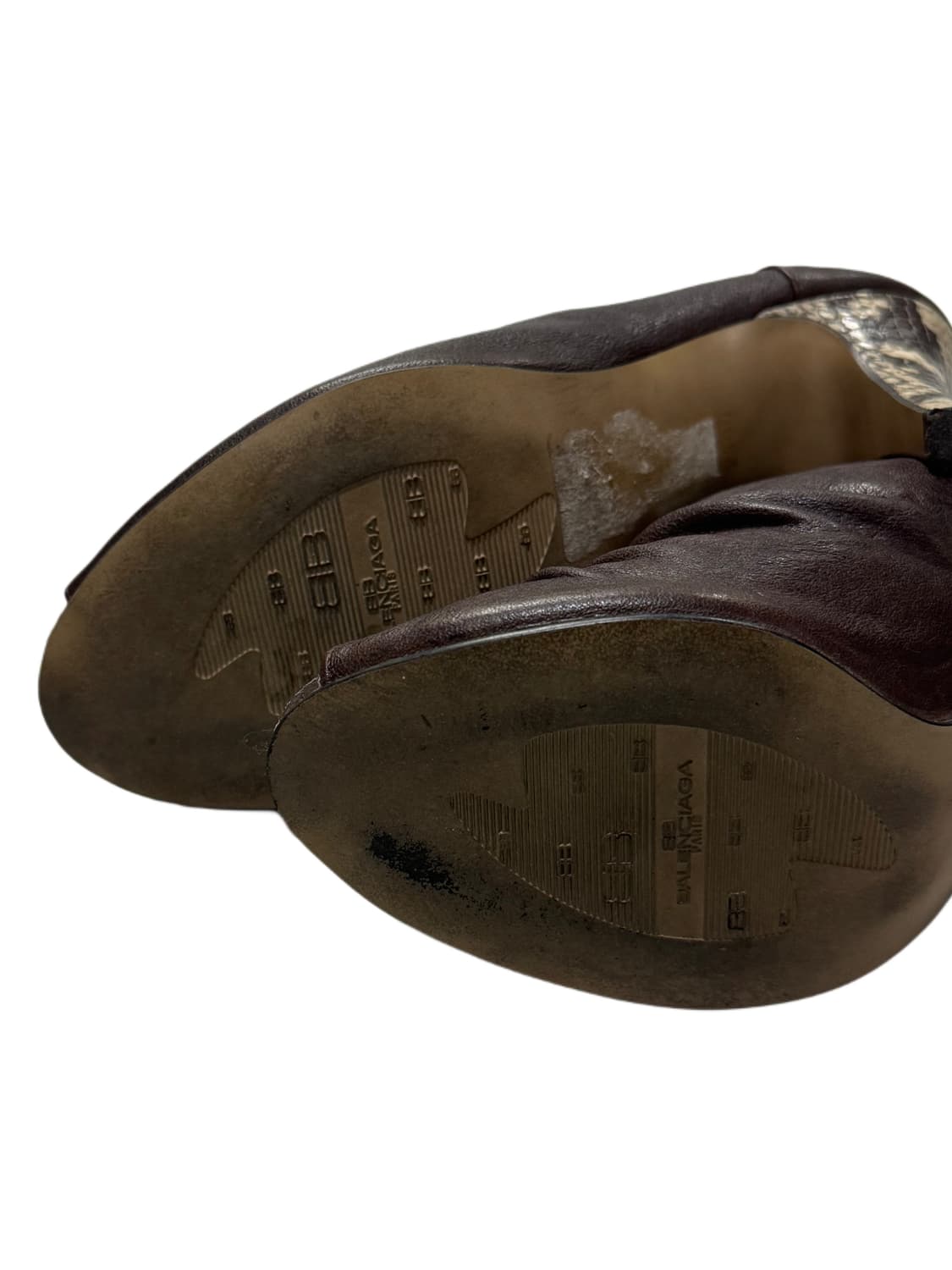 발렌시아가 오픈 토 레더 파이톤 힐 상품이미지6