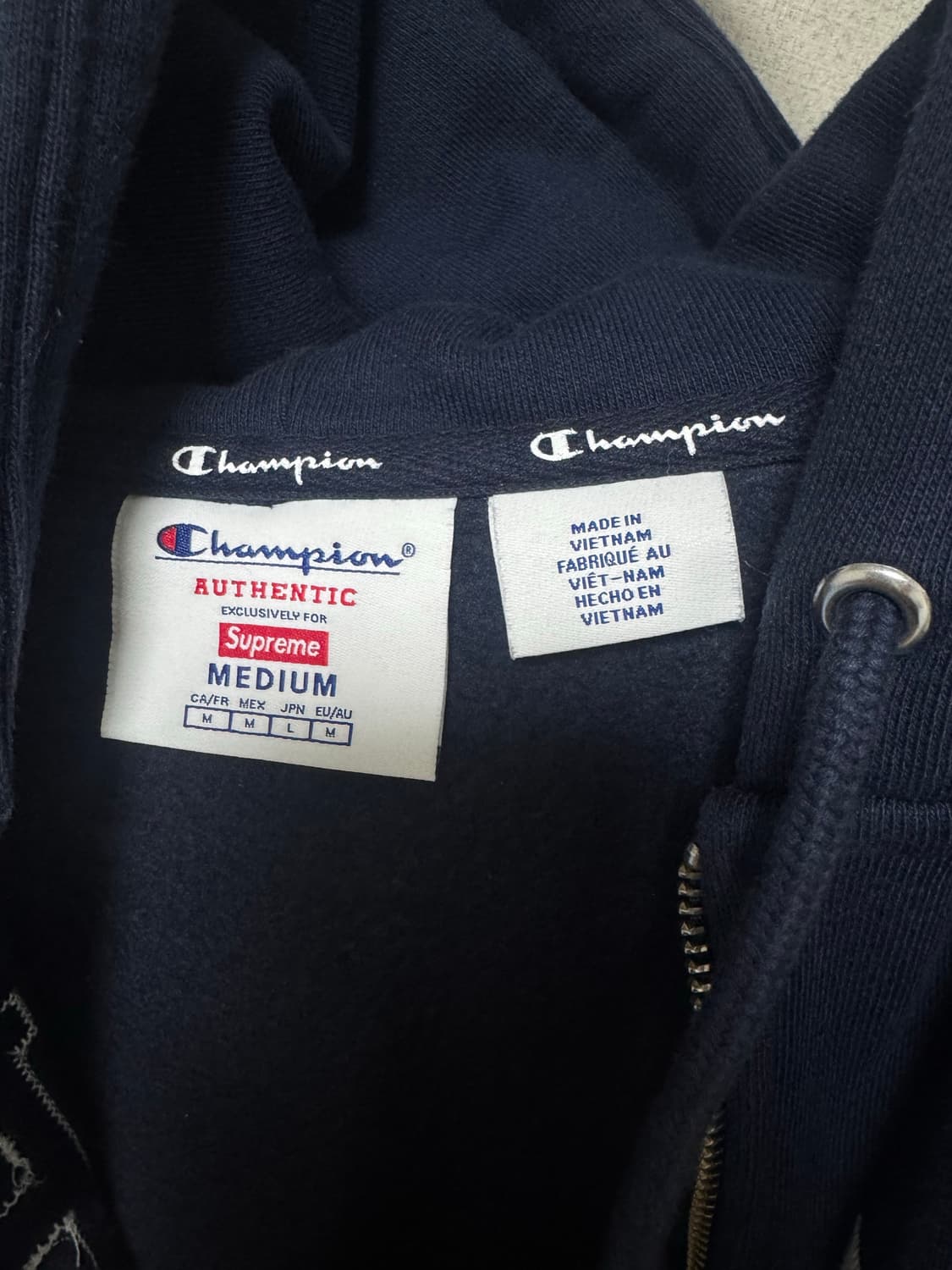 슈프림 챔피온 후드집업 네이비 24ss 상품이미지4