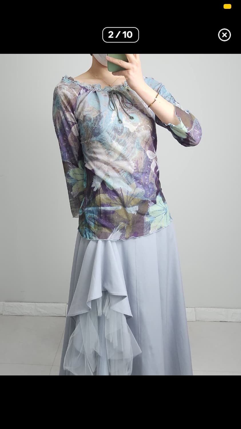 패턴 매쉬 탑 상품이미지2