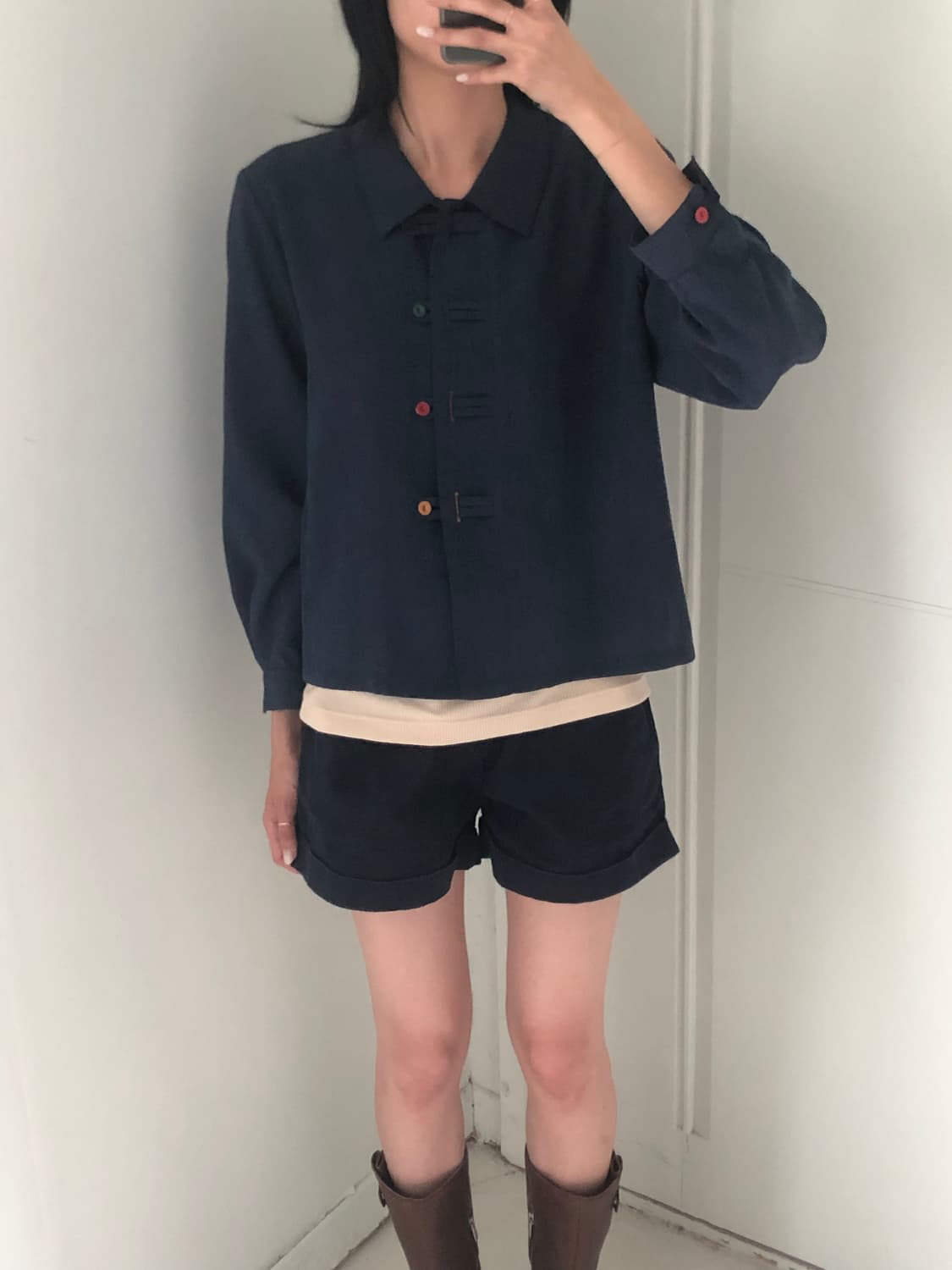 일본빈티지 컬러버튼 셔츠 자켓 상품이미지3