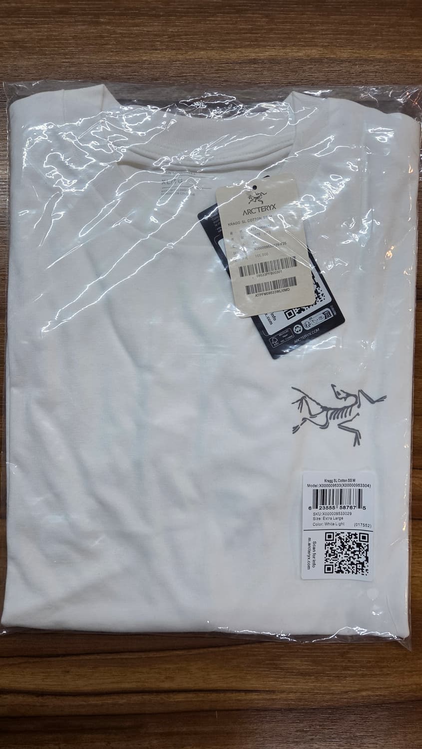 아크테릭스 크래그 코튼 반팔티셔츠 화이트 XL(새상품) 상품이미지1