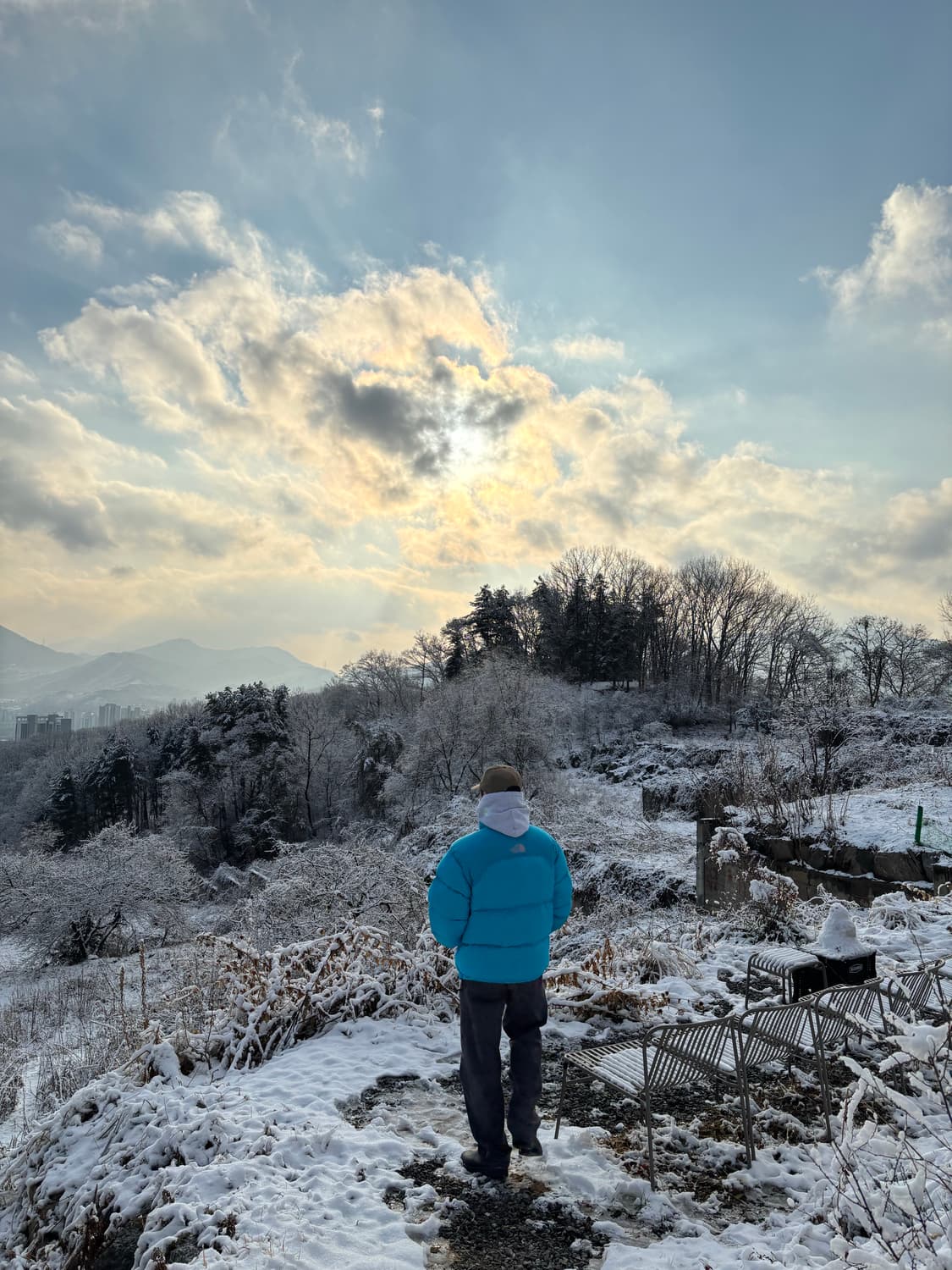 노스페이스 재팬 / 눕시 센터로고 패딩 / L / 블루 상품이미지8