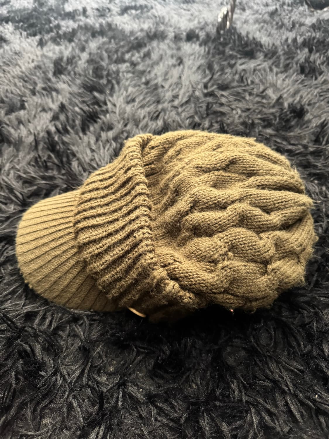 Vintage Khaki long knit beanie 상품이미지3