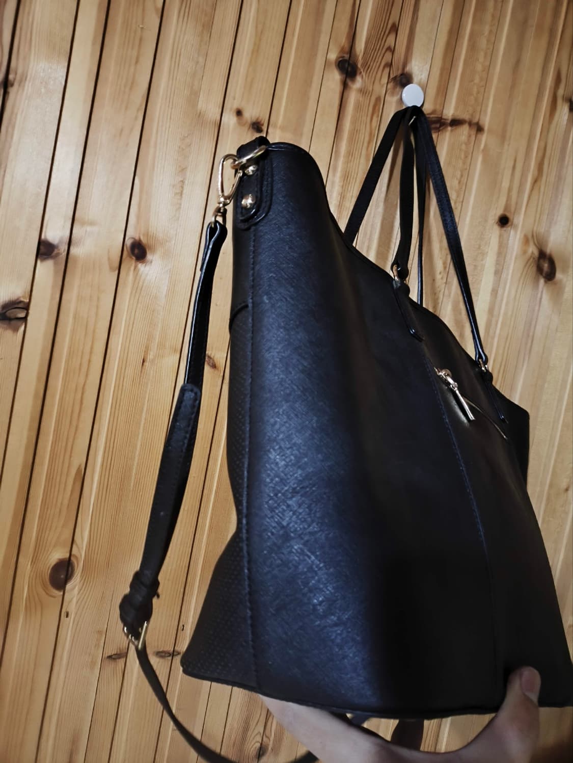 시슬리 가죽 펀칭 쇼퍼백 숄더백 상품이미지5