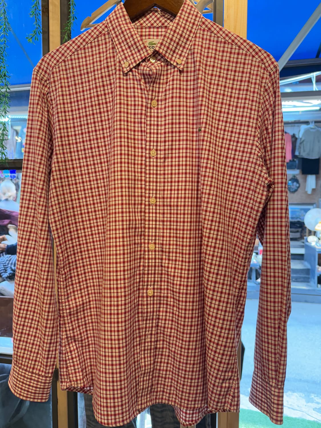 라코스테 레드 체크셔츠 상품이미지1