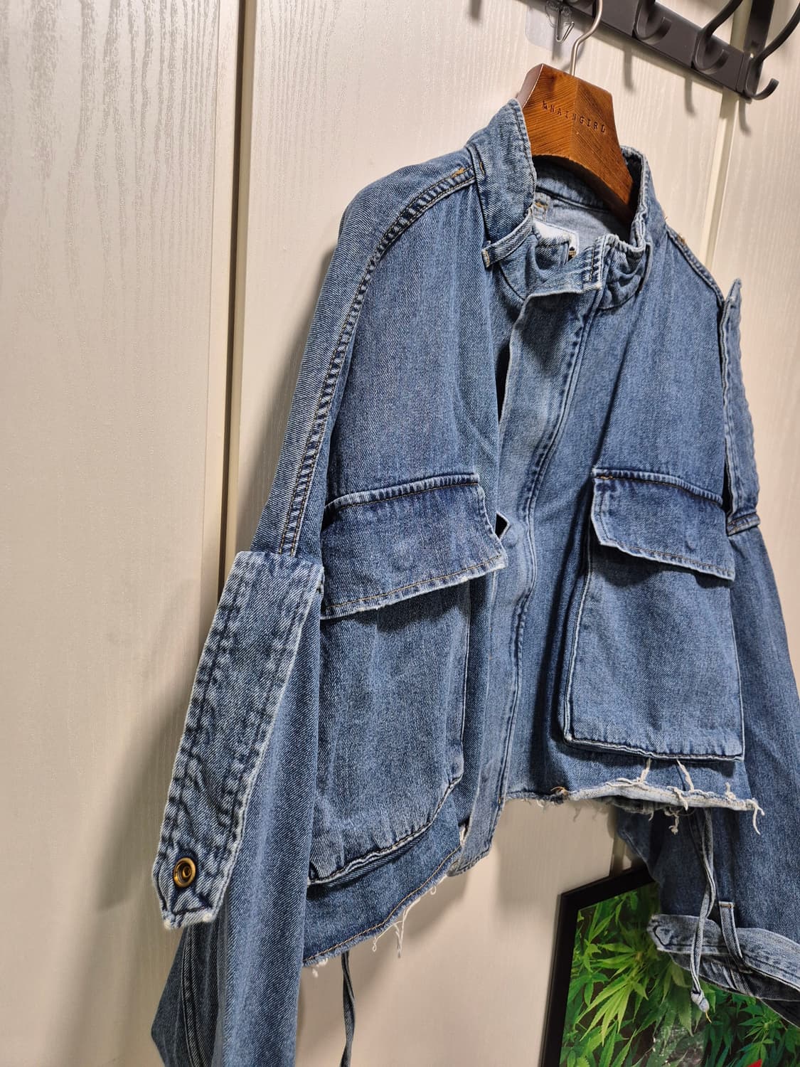 (세일)(새상품)아수라백작 디자인 데님 크롭 자켓 상품이미지2