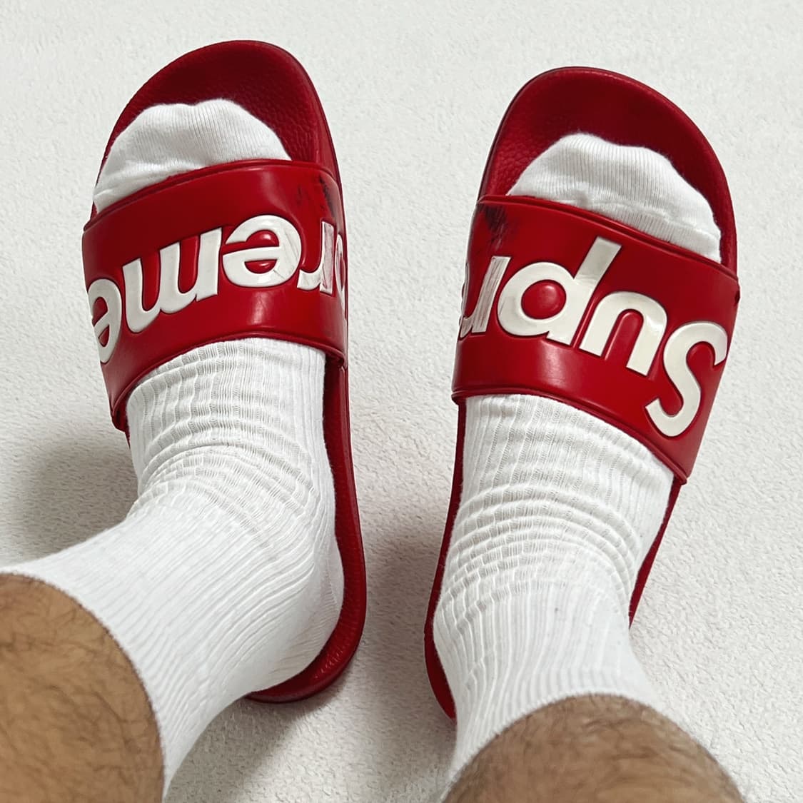 슈프림 14SS 슬라이드 슬리퍼 레드 상품이미지1