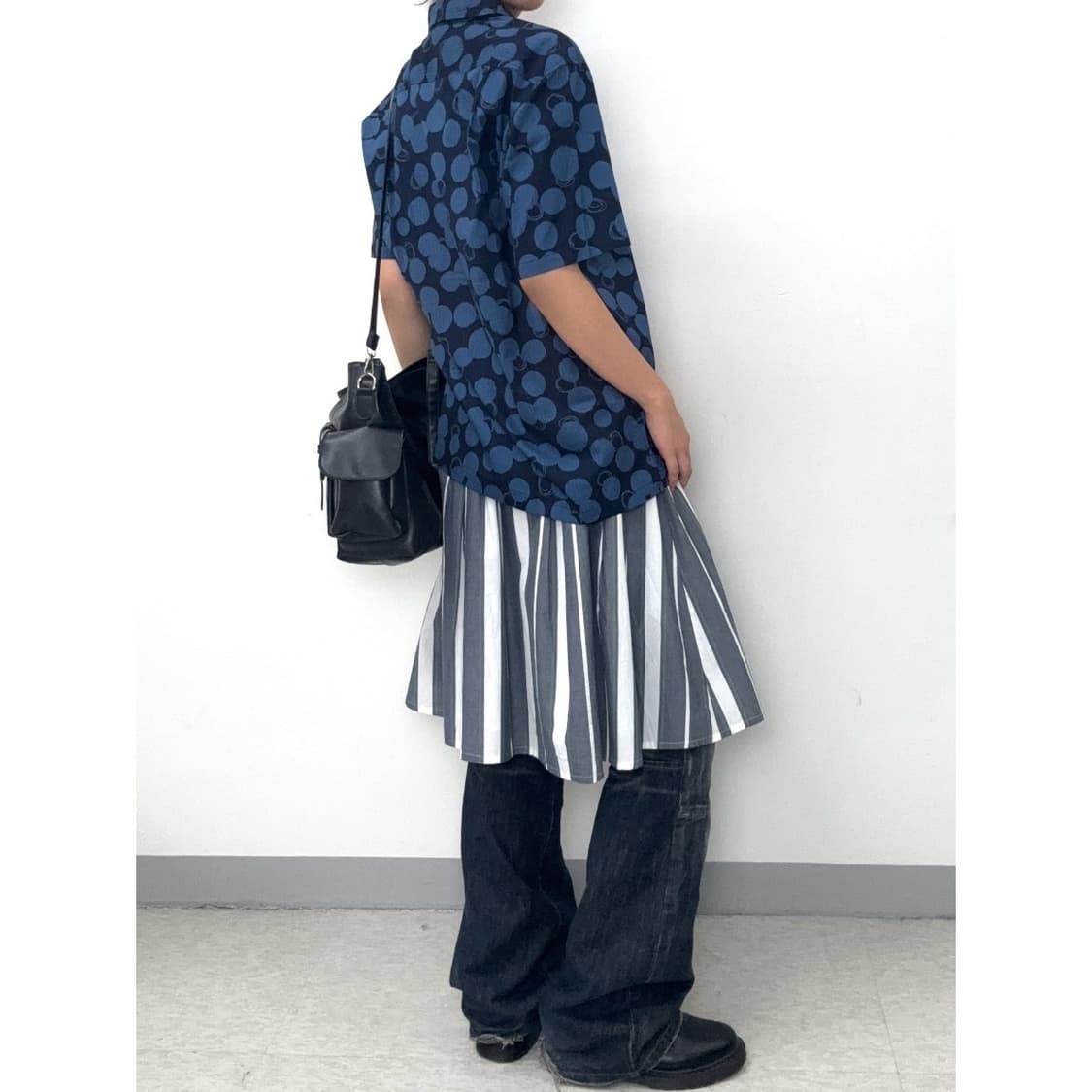 빈티지 야마모토 칸사이 블루 도트 셔츠 상품이미지3