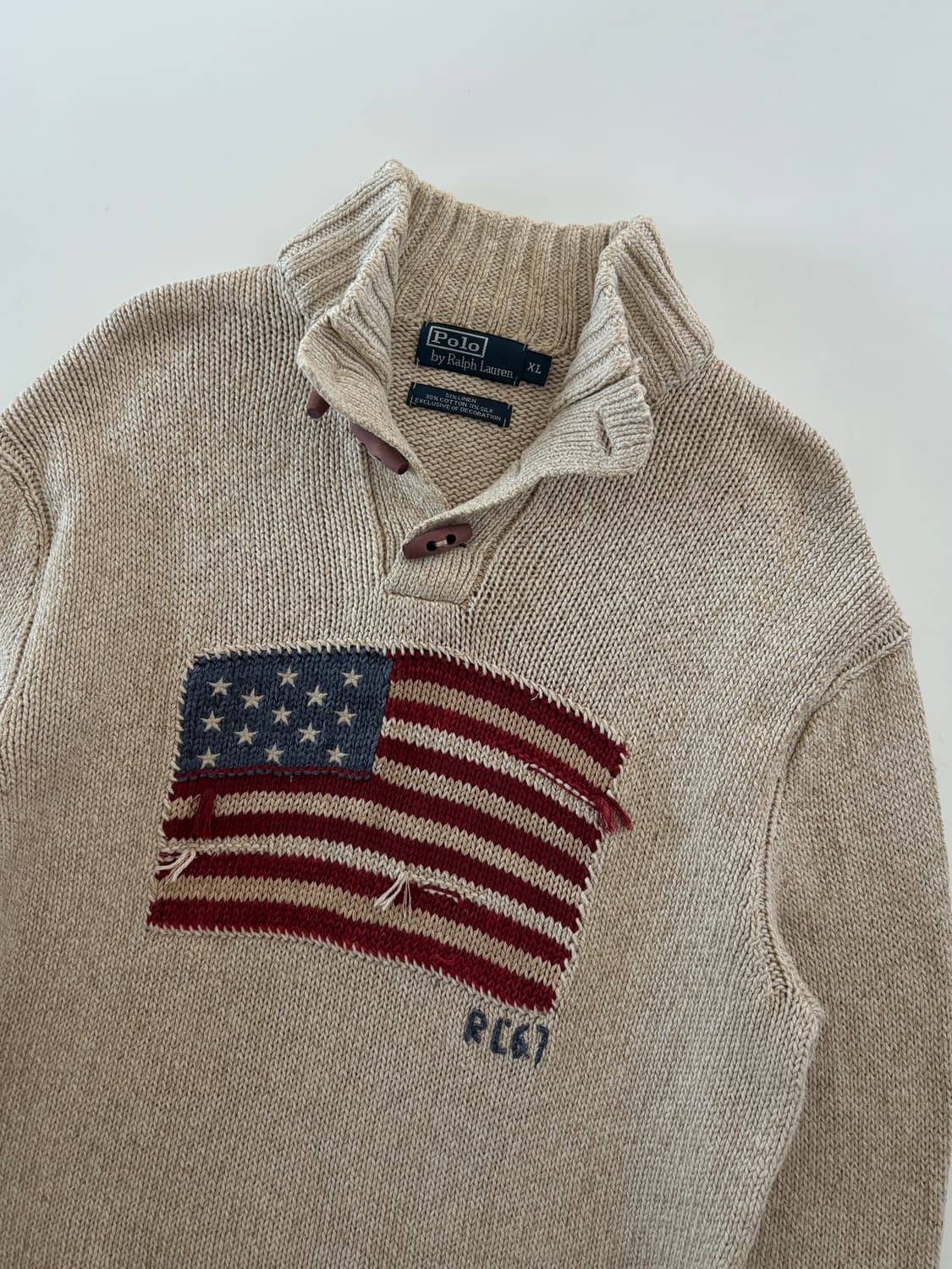 폴로랄프로렌 성조기 베이지 토글 버튼 니트 상품이미지7