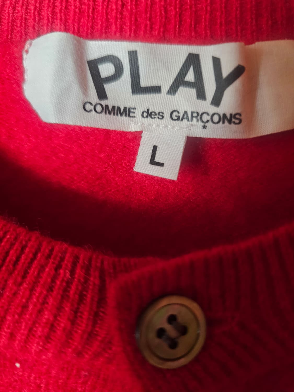 꼼데가르송 레드 여성용 가디건 상품이미지6