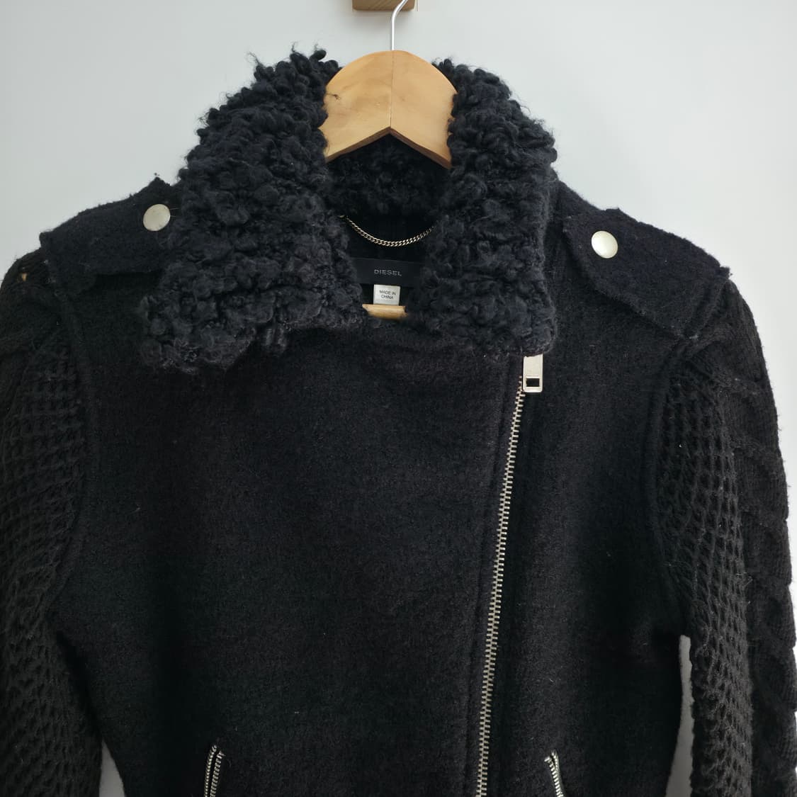 [S] 디젤 블랙 니트 자켓 상품이미지2