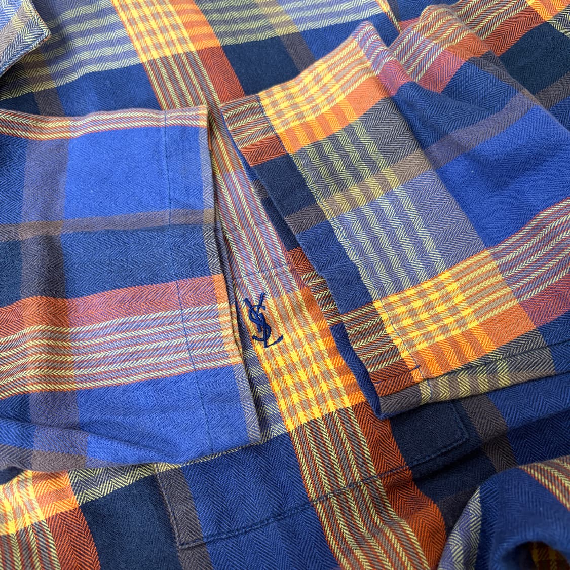 L)입생로랑 재팬라인 헤리티지 체크 오픈카라 셔츠 상품이미지5